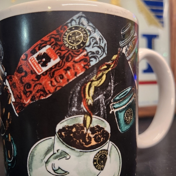 Artistic Black Coffee Mug Vintage Starbucks Collector Cup - Picture 2 of 4